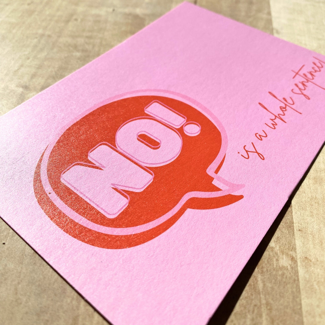 Postkarte NO IS A WHOLE SENTENCE