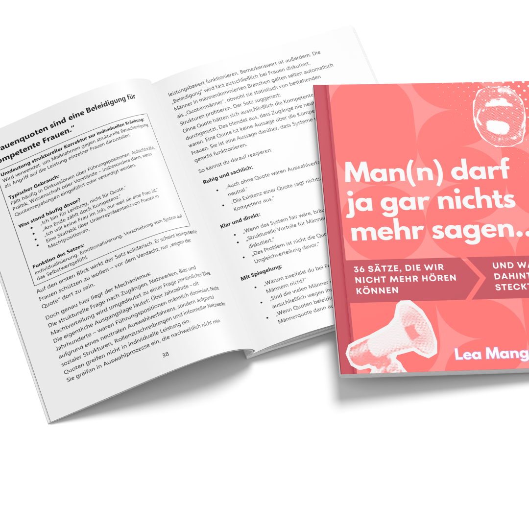 Man(n) darf ja gar nichts mehr sagen...