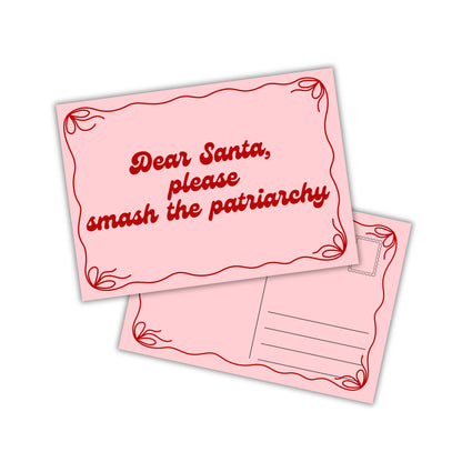 Karte "Dear Santa, please smash the patriarchy"