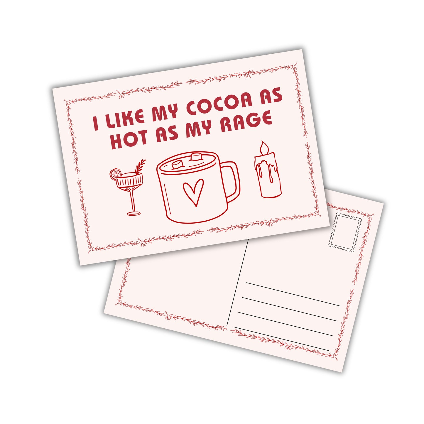 Karte "I like my rage as hot as my cocoa"
